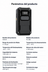 Arrancador de coche de 12 V con compresor de aire
